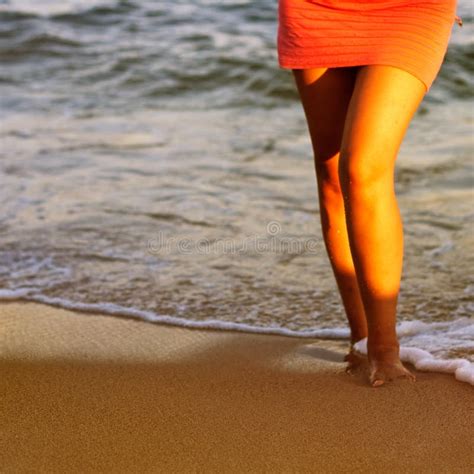Woman S Legs On The Sandy Beach Stock Photo Image Of Summer Relaxation