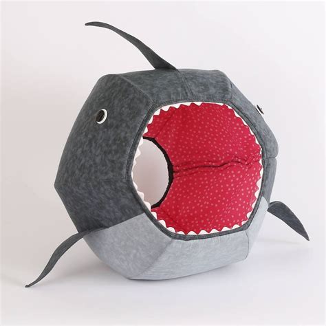 Great White Shark Cat Ball A Funny Cat Cave Bed For Shark Etsy