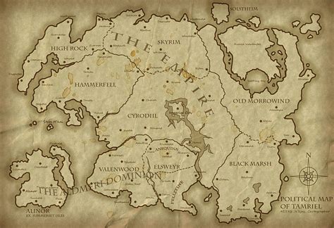 Political Map Of Tamriel 4e193 Revised Elder Scrolls Map Fantasy