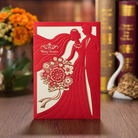 New Design Wedding Invitations Cards 2018 Elegant Red