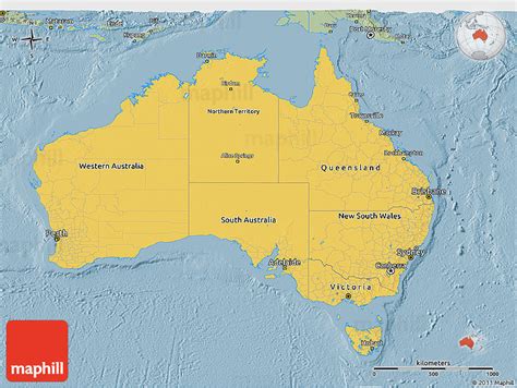 Savanna Style 3d Map Of Australia