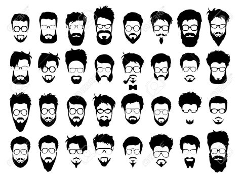 Stock Vector In 2020 Goatee Styles Male Face Hipster