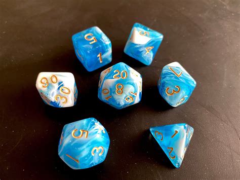 Glacier Dnd Dice Set For Dungeons And Dragons D20 Polyhedral Dice Set