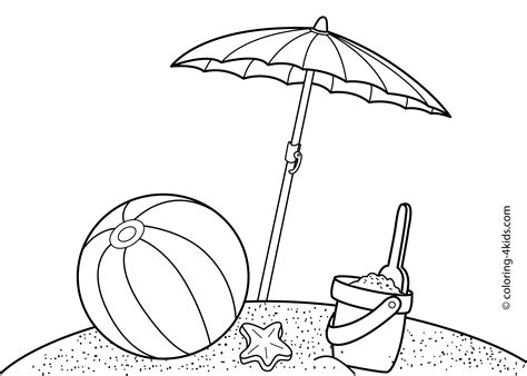 A small handful of summer coloring pages like seashells, a beach, a bumblebee, and a butterfly can be printed off the holiday crafts and creations website. Summer beach coloring pages for kids, free, printable ...