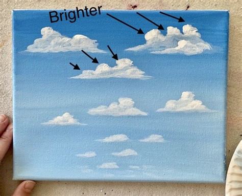 How To Paint Clouds Simple Puffy Clouds Step By Step Painting