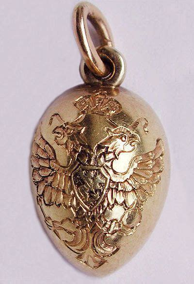 Antique FabergÉ Gold Egg Pendant Engraved With The Romanov Imperial
