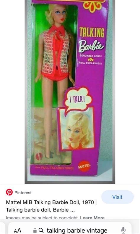 barbie vintage talking barbie blonde hobbies and toys toys and games on carousell