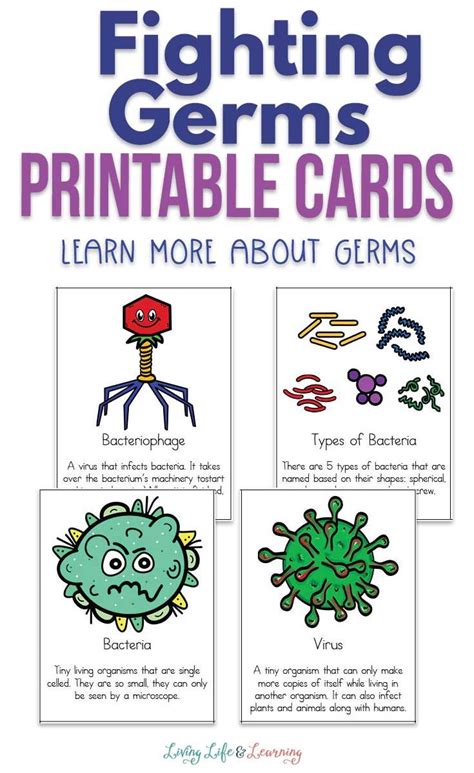 Fighting Germs Printable Cards Germs For Kids Germs Lessons Germs