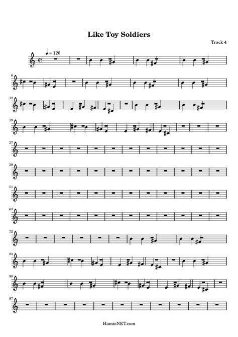 Like Toy Soldiers Sheet Music Like Toy Soldiers Score