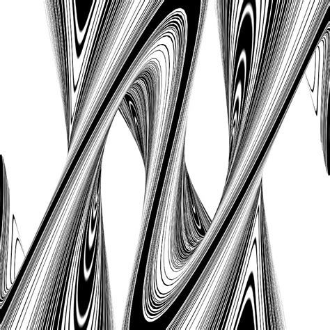 Geometric Twisted Wave Black And White Shape Digital Art By Nenad Cerovic