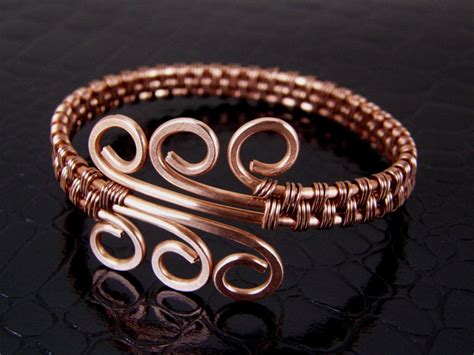 Copper Wire Weave Bracelet Copper Wire Wrapped Bangle Etsy Gioielli Di Fili Di Rame