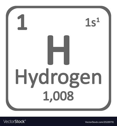 Periodic Table Element Hydrogen Icon Royalty Free Vector