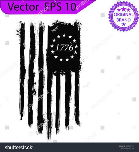 Betsy Ross 1776 13 Stars Distressed Stock Vector Royalty Free