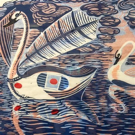The Swan Of The Exe By Enid Marx Linocut The Linocut Shows Captain