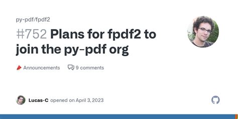 Plans For Fpdf2 To Join The Py Pdf Org · Pyfpdf Fpdf2 · Discussion 752
