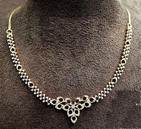Simple Diamond Necklace Designs Dhanalakshmi Jewellers