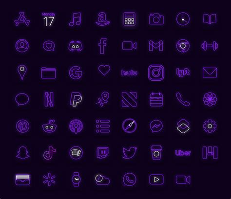Download Free Purple Neon App Icons Neon Aesthetic Ios Icons