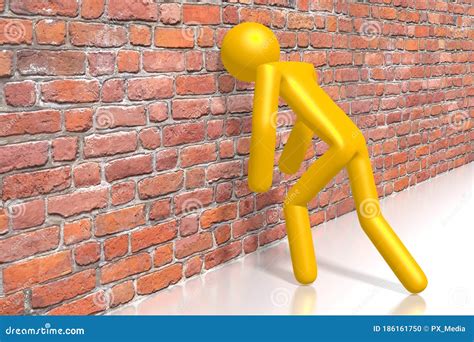 Man With Head Against A Wall Royalty Free Stock Image 50336428
