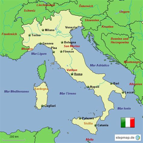 Stepmap Italia Landkarte Für Italien