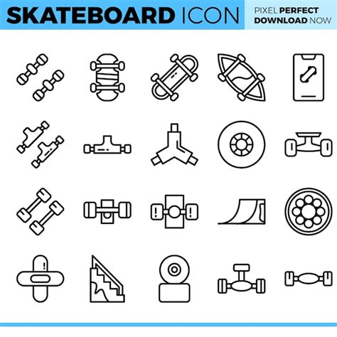 Premium Vector Vector Skateboard Icon Set