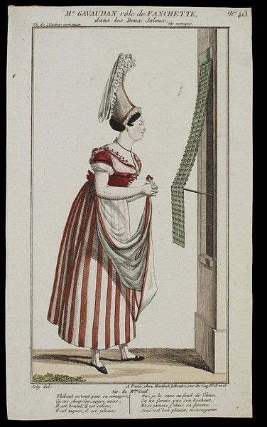 A Coloured Engraving Showing The Costume Worn By The Actress Mme