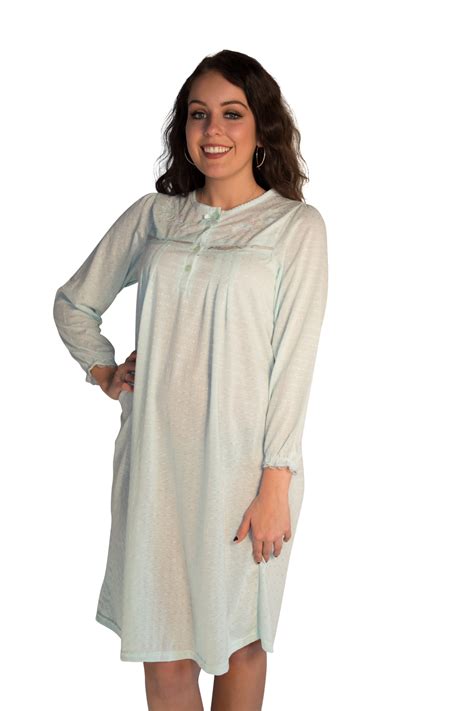Ultimatecollectionnyc Long Sleeve Cotton Print Nightgown Sleepwear Dress With Floral
