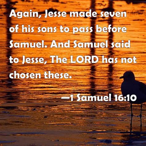 1 Samuel 1610 Again Jesse Made Seven Of His Sons To Pass Before