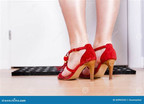 Woman Leg Back View Front Door Stock Image Image Of Lady Sexual 42992243