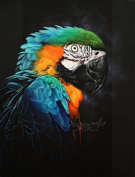Rainbow Feathers Acrylic Painting 40x50cm By Skyzune Art • Artiste