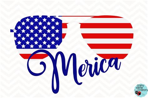 Merica Sunglasses Svg, 4th Of July Clipart Independence Day (585182