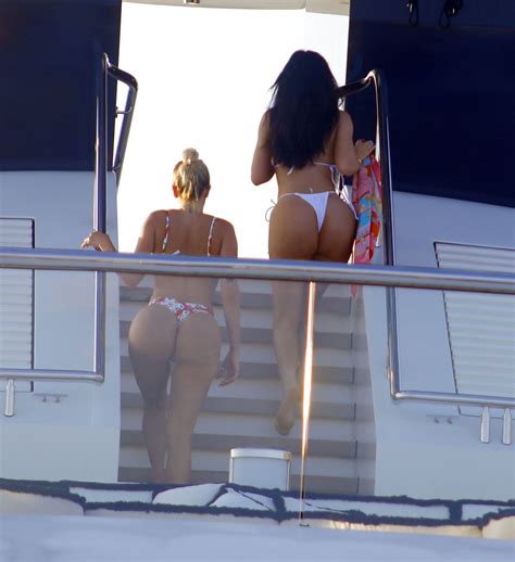Kylie Jenner And Anastasia Karanikolaou In Bikinis At A Yach In Capri