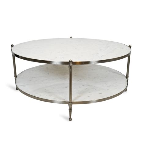 Round White Marble And Nickel Coffee Table Furniture Design Mix Gallery