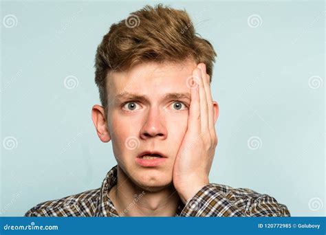 Scared Shocked Terrified Frightened Man Emotion Stock Image Image Of