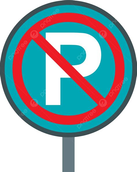 No Parking Sign Iconflat Style Car Label Pictogram Vector Car Label