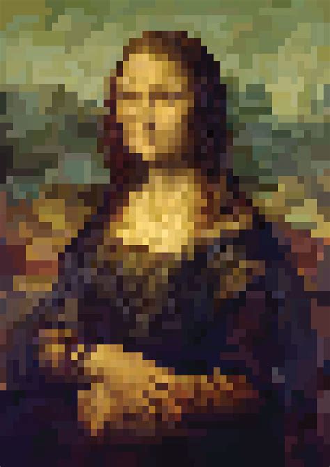 Pixel Art Of Famous Paintings Pixel Art Painting Minecraft Pixel Art