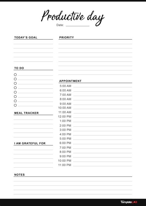 Daily Schedule Free Printable Daily Planner Template FREE PRINTABLE TEMPLATES
