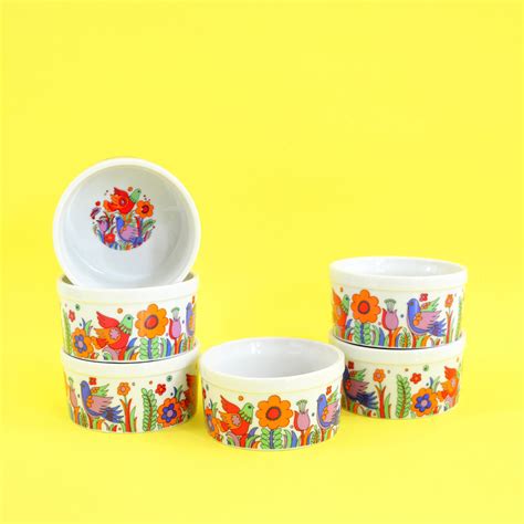 Sold Mid Century Mod Royal Crown Porcelain Ramekins Wise Apple Vintage