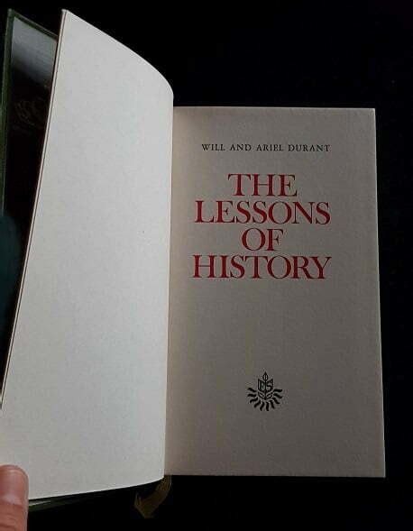 Title The Lessons Of History By Will And Ariel Durant Guildford