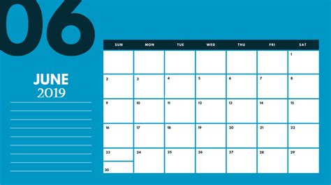 2019 June Calendar Template Free Printable Calendar Templates