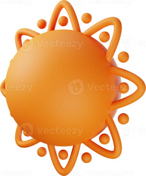 Orange Sun 3d Illustration 14019473 Png