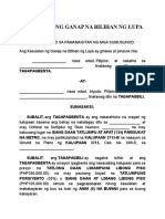 Example of a loan lending document. kasunduan
