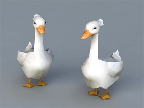 White Ducks 3d Model 3ds Max Files Free Download Modeling 39703 On Cadnav