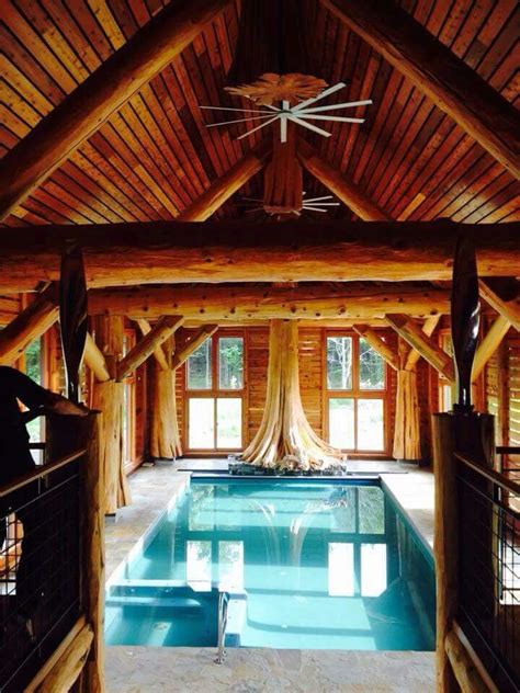 Pin By Bea On Cabin And Country Home Indoor Pool Log Homes Pool