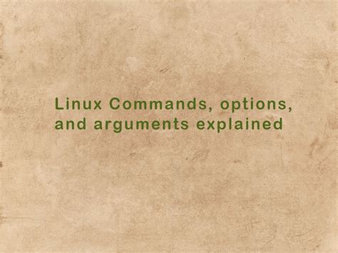 Linux Commands Options And Arguments Explained