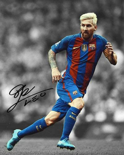 Bienvenidos a la página de facebook oficial de leo messi. Lionel Messi 2017 Barcelona FC Captain Signed Photo ...