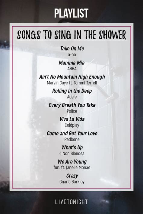 Playlist Songs To Sing In The Shower En 2020 Groupe Musique Musique