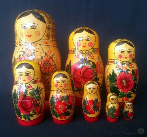 Wooden Matryoshka Nesting Dolls Set Of 8 Made In Russia Inc Uk