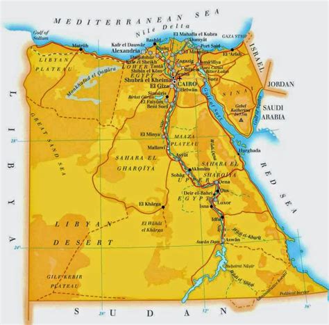 Egypt Physical Map Images