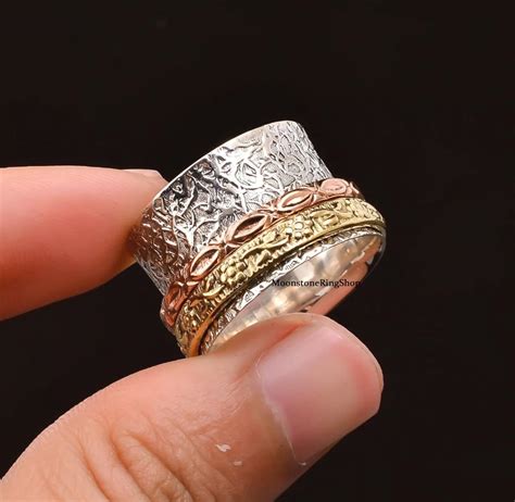925 Silver Ring Spin Ring Anxiety Ring Women Ring Promise Etsy