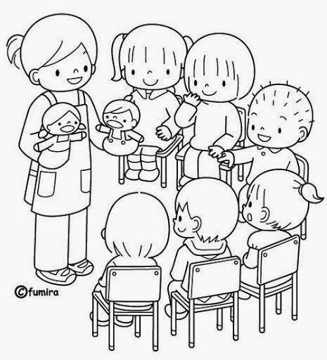 Dibujos Para Colorear Maestra De Infantil Y Primaria El Colegio F0b